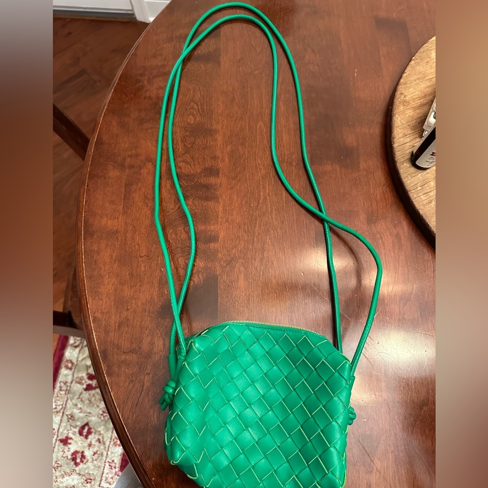 Green Bottega Mini Loop Camera Bag